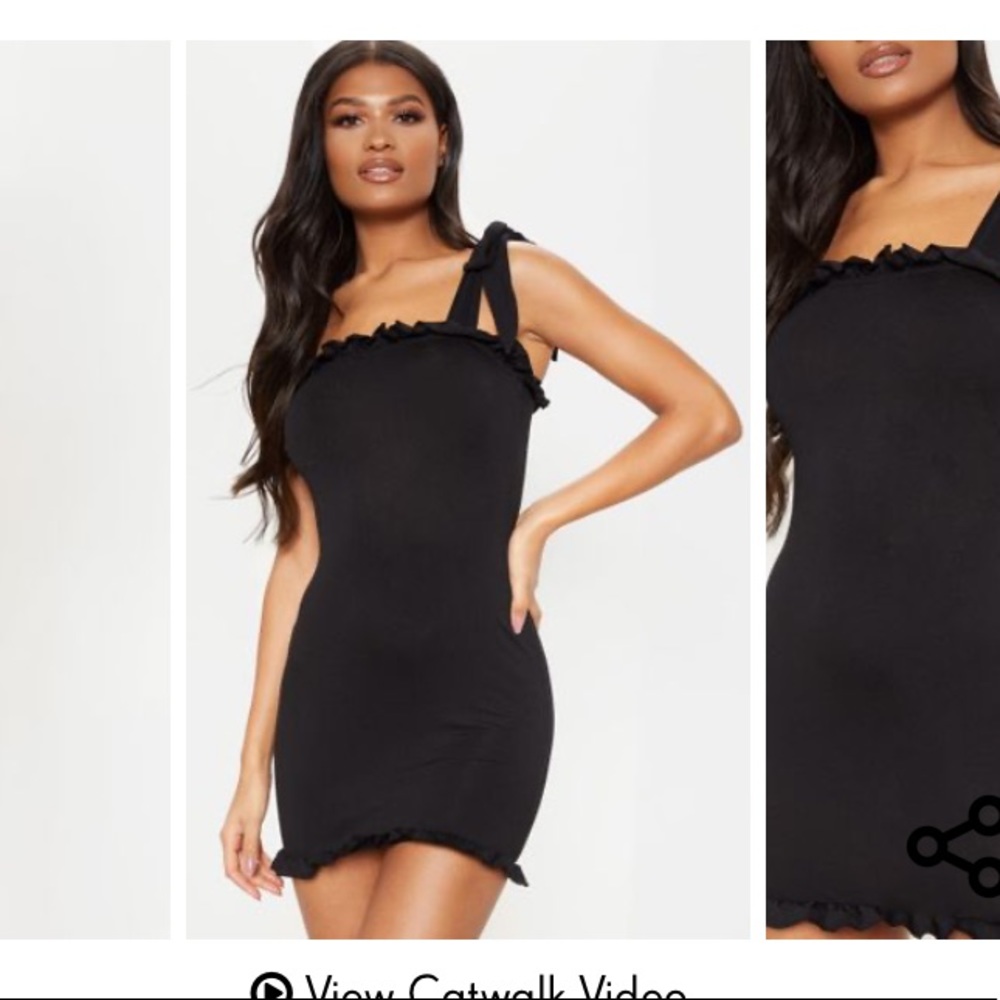 Pretty Little Thing Bodycon Frill Dress NWT